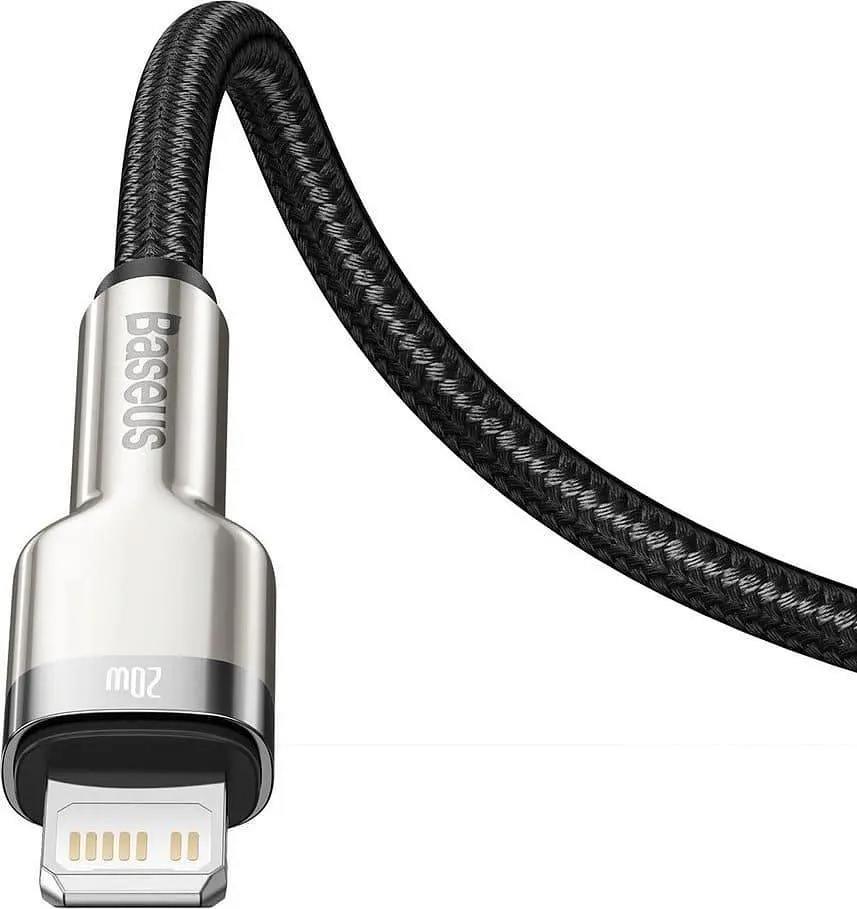 Кабель Baseus Cafule Metal Type-C to Lightning PD 20W (0.25m) black (CATLJK-01) - фото 2