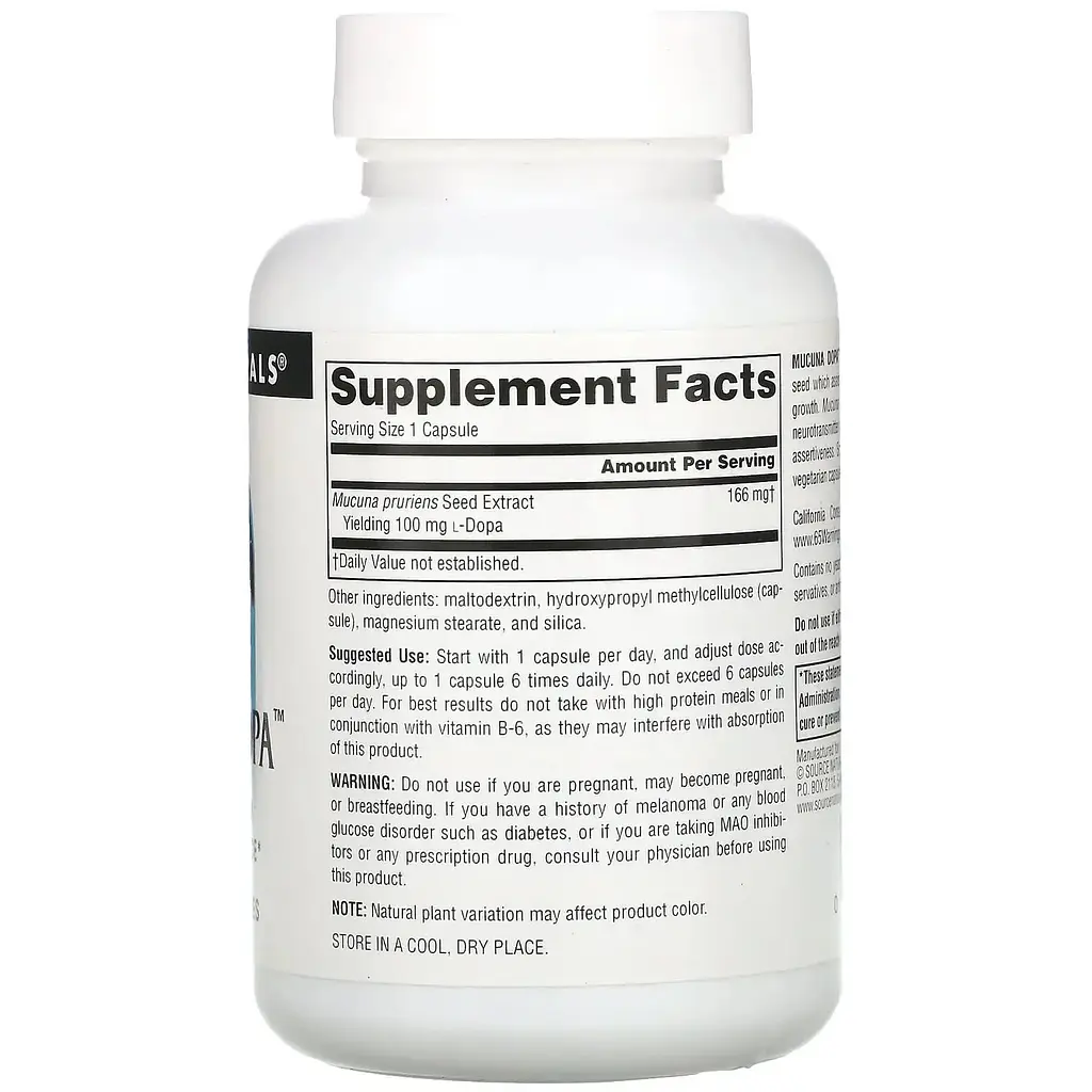Мукуна жгучая Source Naturals 100 мг 60 вегетарианских капсул - фото 2