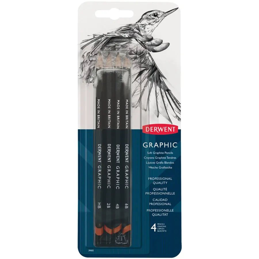 Графітні олівці Graphic Soft 4 шт. Derwent (636638000046)