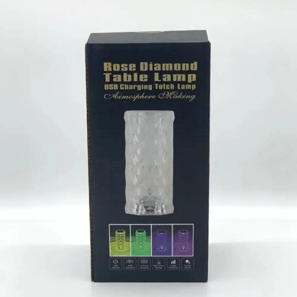 Настільна лампа нічник Rose Diamond з пультом • Лампа нічник настільна акумуляторна Роза з RGB з пультом та RGB підсвіткою - фото 2
