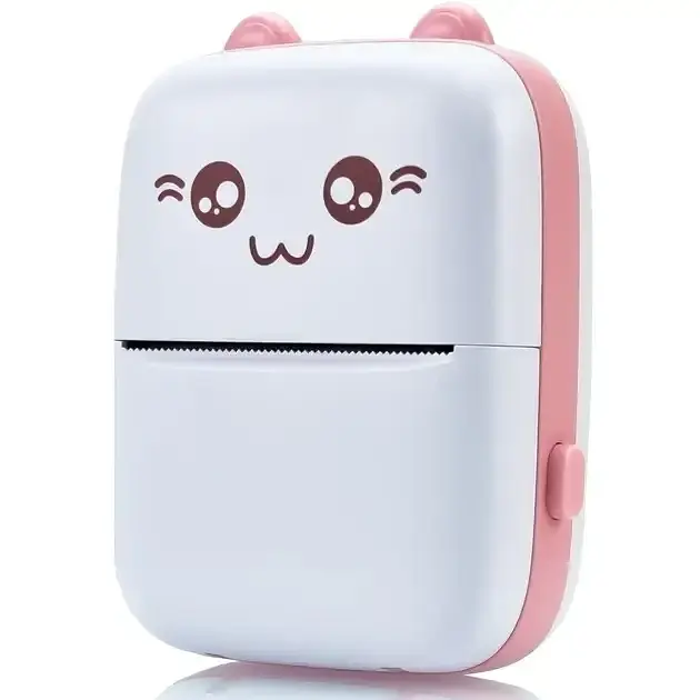 Портативний мініпринтер рожевий 1 рулон Mini Printer термопринтер кишеньковий дитячий принтер термопринтер - фото 4