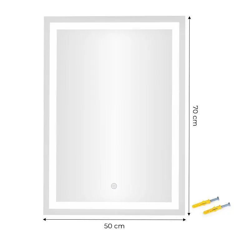 Прямокутне дзеркало ModernHome з LED-підсвічуванням (50х70 см) - фото 7