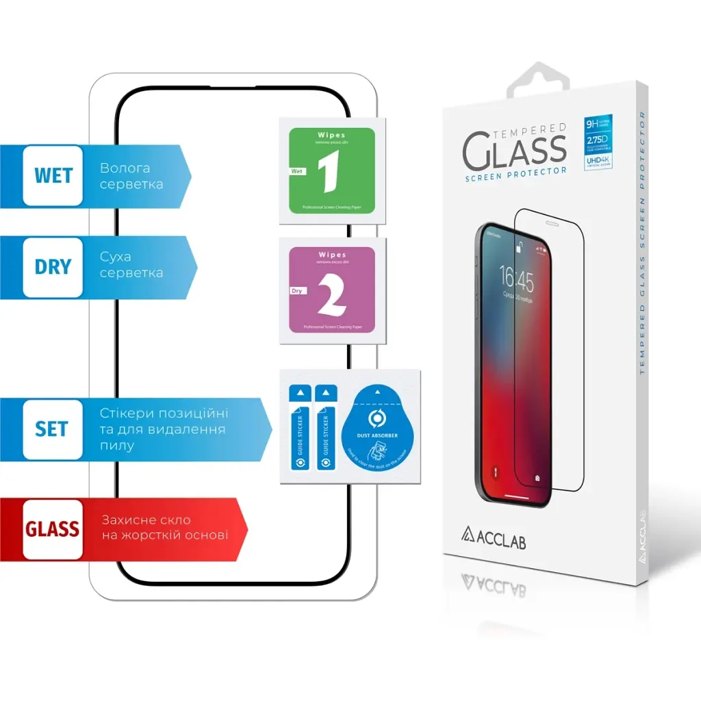 Скло захисне ACCLAB Full Glue ESD Apple iPhone 14 Pro Black (1283126542046) - фото 7