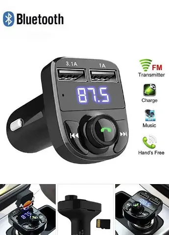 Автомобільний FM модулятор FM трансмітер CAR X8 c Bluetooth MP3 автомобільний адаптер програвач для машини з USB зарядкою та гучним зв'язком - фото 4