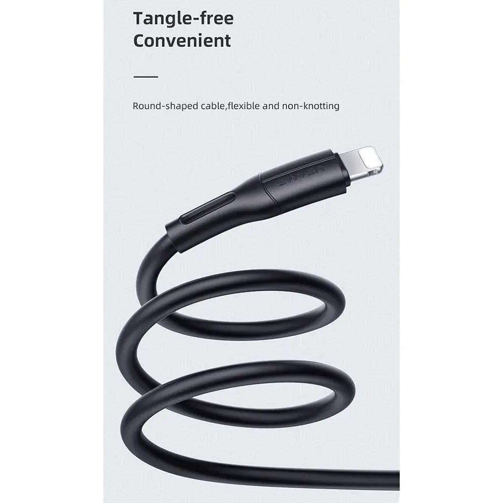 Кабель Usams Lightning U68 Charging 2A 1.0m Black [US-SJ500] [66062] - фото 7