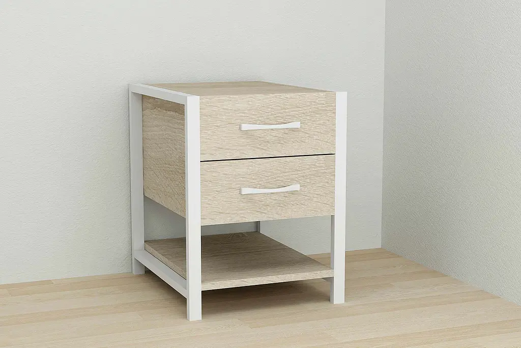 Тумба универсальная Ferrum-decor Вивьен 2/1 50x41x40 белый ДСП Дуб Сонома 16мм (FRD-104178) - фото 3