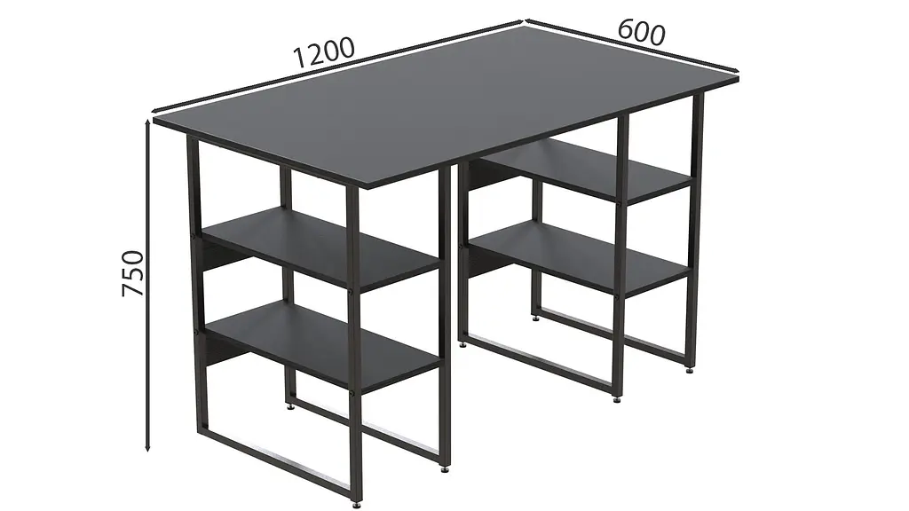 Компьютерный стол Карен 75x120x60 черный ДСП Сосна Кембра 16мм FRD-102044 - фото 3