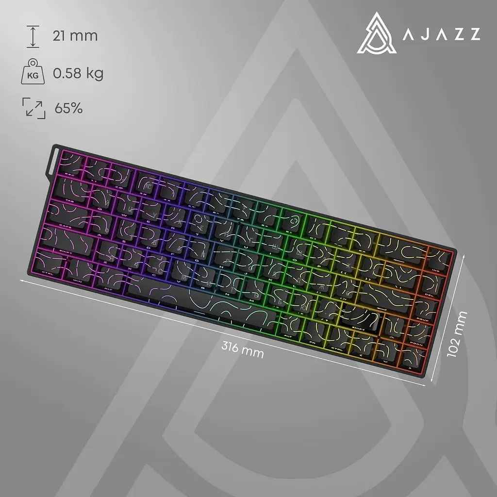 Клавіатура Ajazz AK680 V2 Ice Island Magnetic Switch (AK680-V2-I-BGY) - фото 14