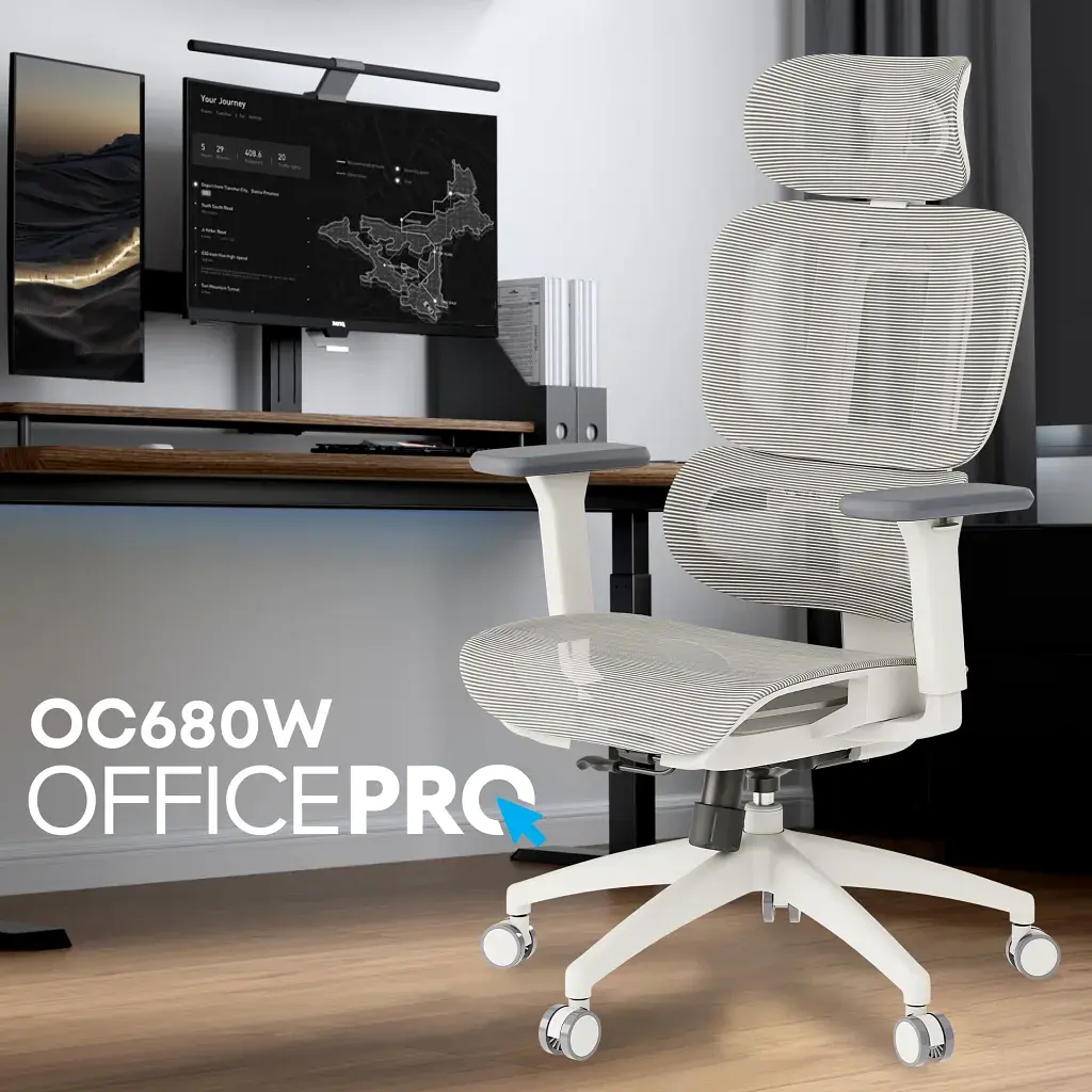 Офісне крісло OfficePro Skyline OC680-W-LG-LG (OC680-W-LG-LG) - фото 9