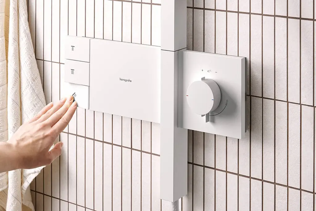 Душова система з термостатом Hansgrohe Raindance Alive Q 210x340 2jet з ShowerSelect Comfort matt white 24590700 - фото 2