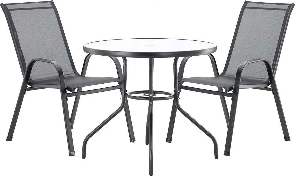 Комплект садових меблів GardenLine Verona-4 Black круглий стіл - фото 3