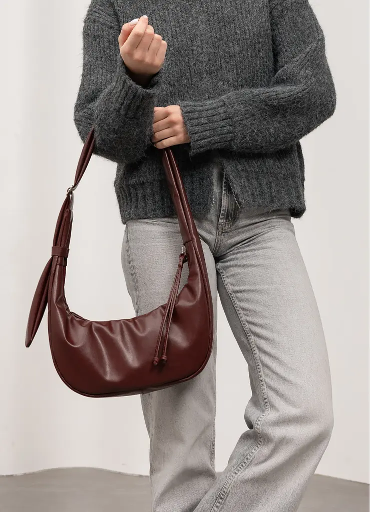 Жіноча сумка Sambag HOBO S бургунді 30 х 13 х 8 см (53100013) - фото 3