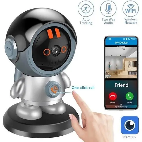 Поворотна бездротова Wi-Fi відеокамера 3MP відеоняня Робот із датчиком руху 355 градусів UKC HD Smart Camera ART 8936 - фото 2