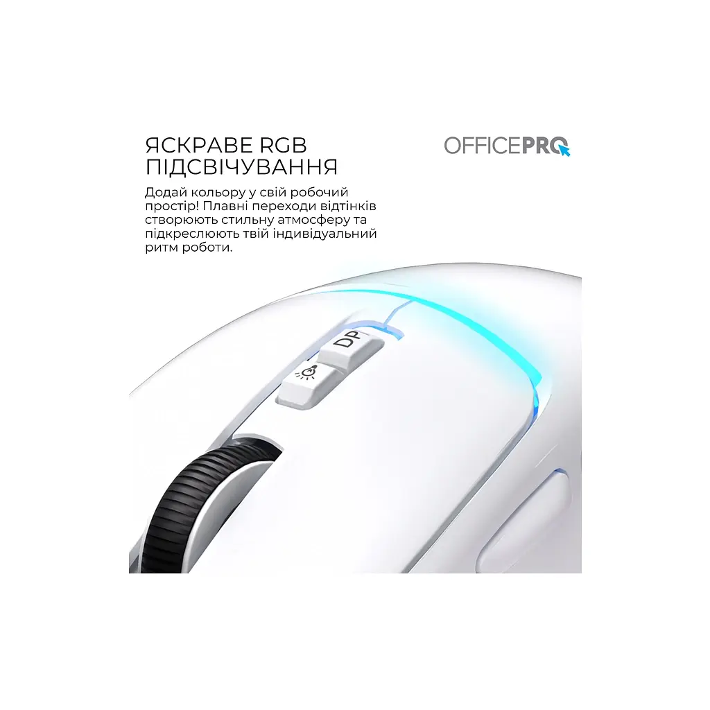 Мишка OfficePro M468W Wireless/Bluetooth White (M468W) - фото 8