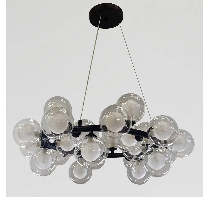 Підвісна люстра Artlight 1102/25BK з 25 скляними плафонами G9, чорна, від 13-20 м² - фото 2