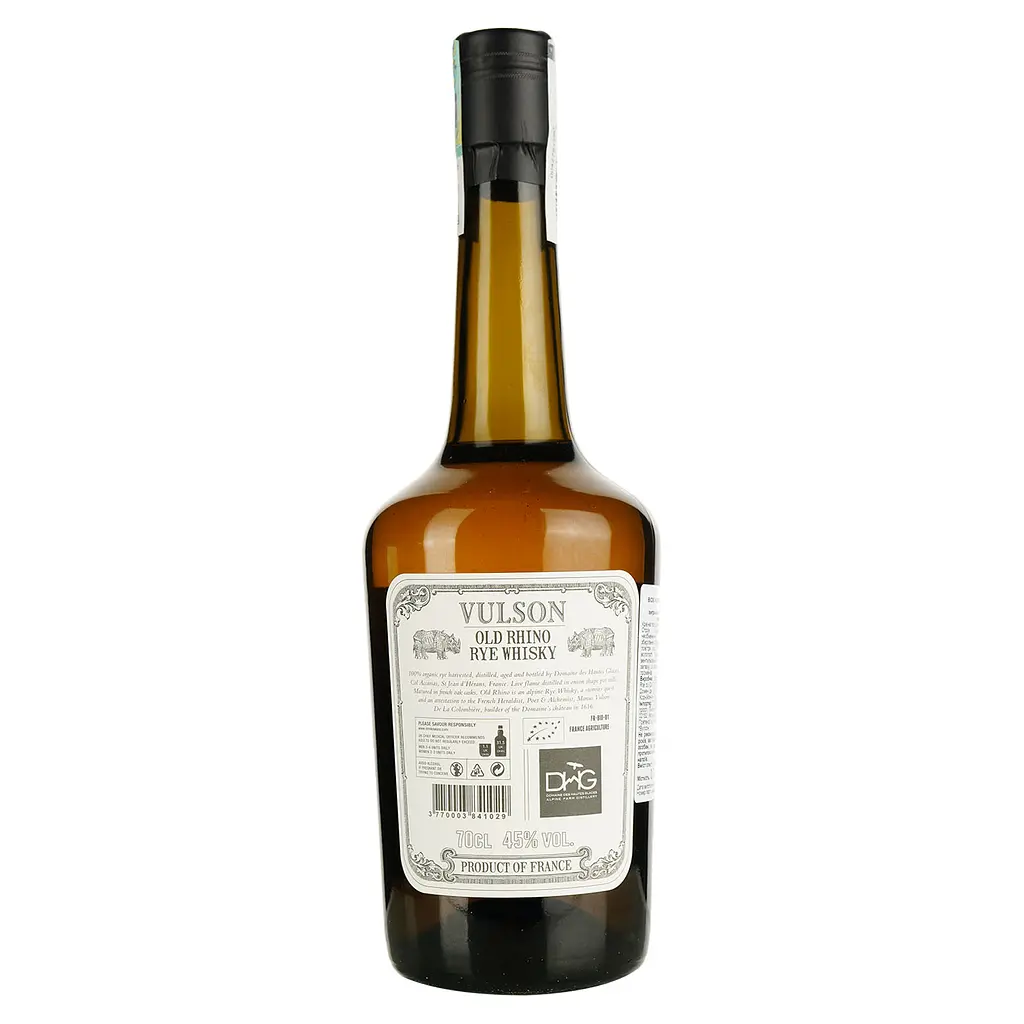 Віскі Vulson Old Rhino Rye Spirit Organic 45% 0.7 л в подарунковій упаковці - фото 5