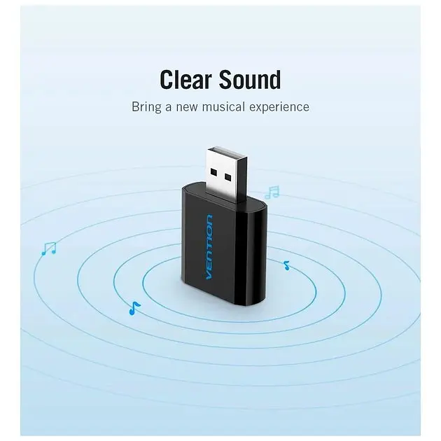 Внешняя звуковая карта Vention USB External Sound Card (VAB-S17-B) адаптер - фото 7