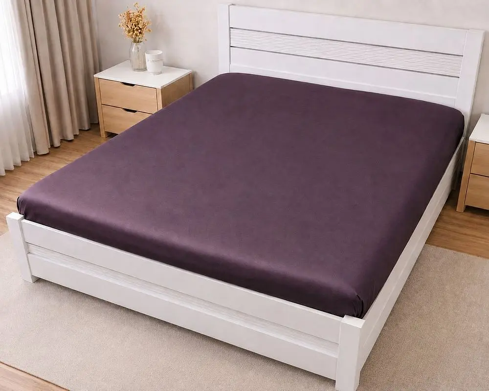 Простирадло на резинці LARA сатин LUX dp13260 BROWN 160х200+25 см - фото 2