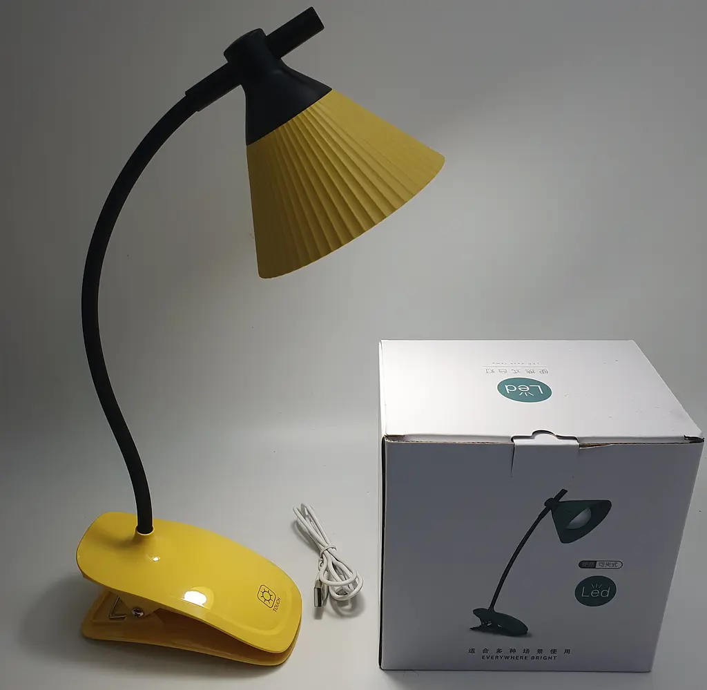 LED-лампа 4 W сенсорна світлодіодна гнучка 28 см настільна на прищіпці акумуляторна WinBoss YD03 жовта - фото 15