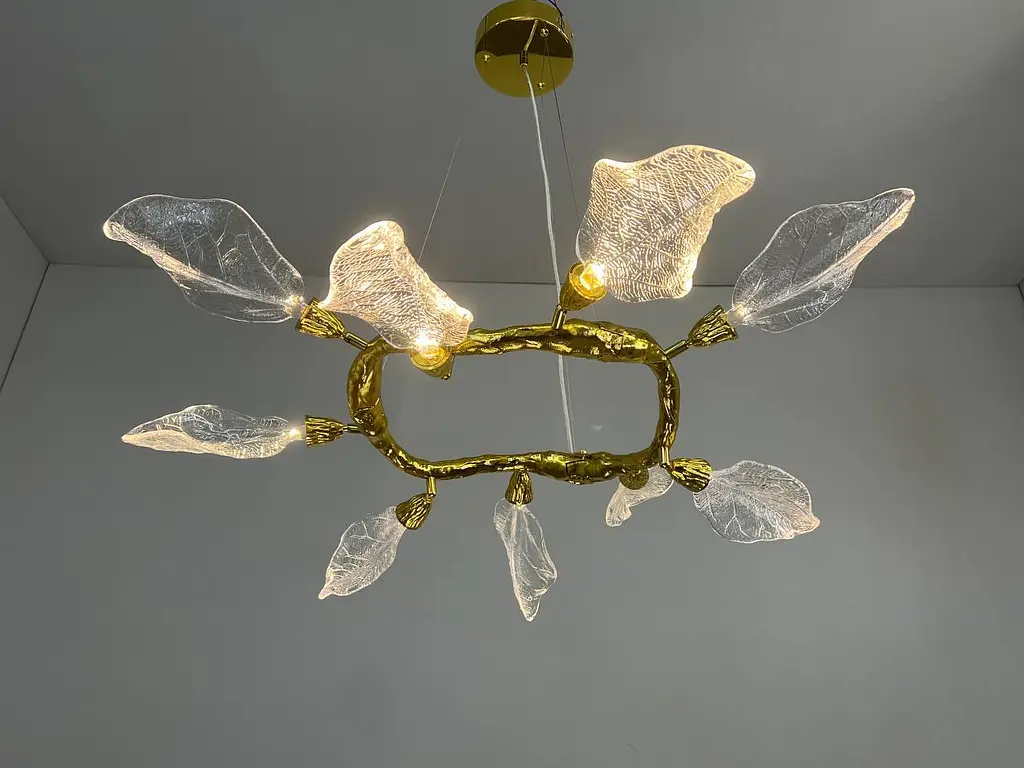 Підвісна люстра LED Diasha P8085/D800G золото 90 см LED 20W - фото 8