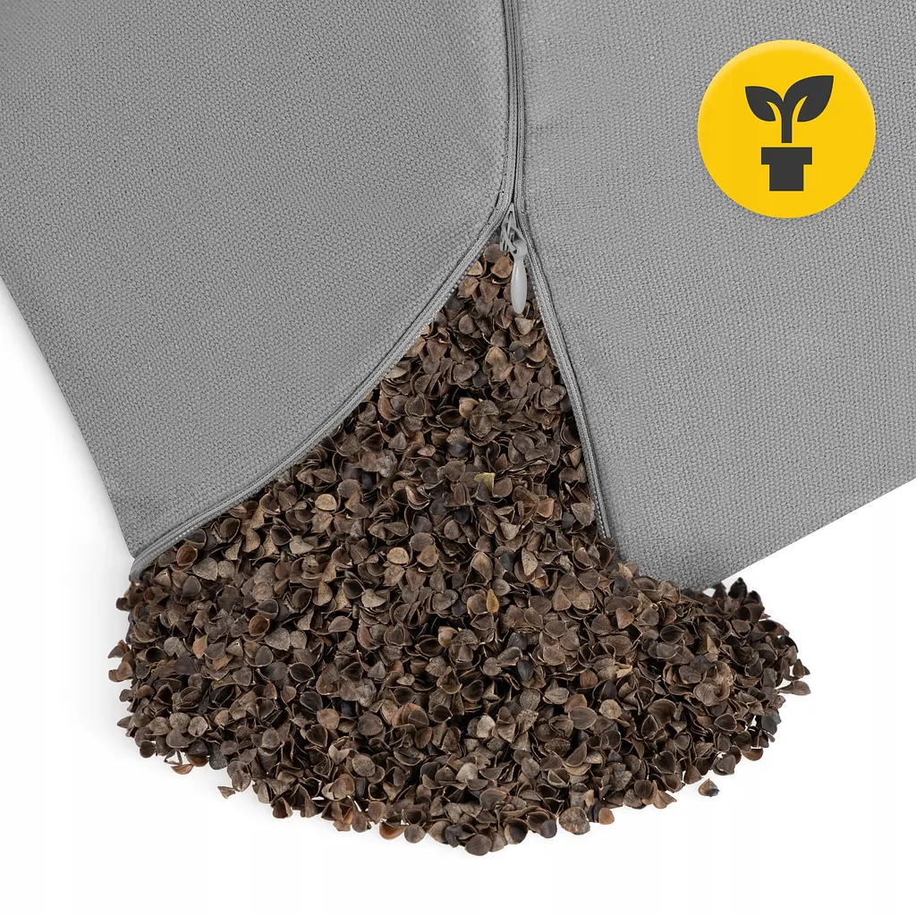 Подушка для йоги та медитації 4FIZJO Zafu напівкругла 40 x 30 x 12 см Grey (P-5907739315502) - фото 3