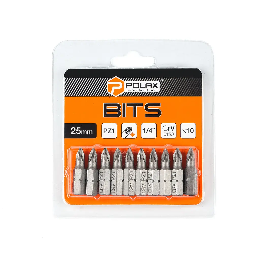 Біта сталева Polax 25 мм PZ1 1/4" ,10 шт (51-071) - фото 3