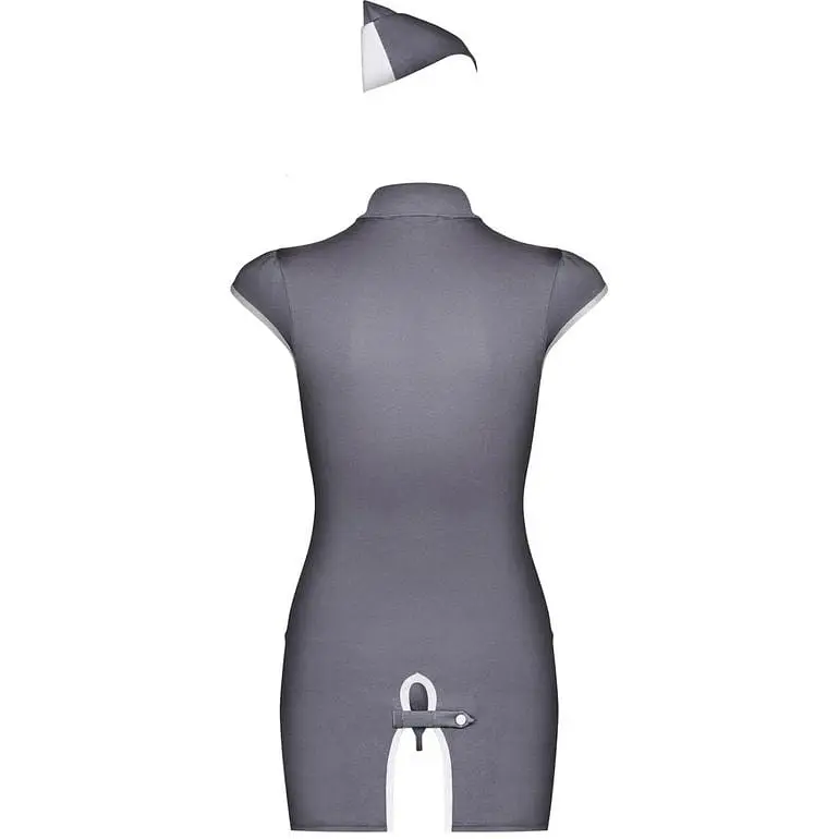 Эротический костюм стюардессы Obsessive Stewardess 3 pcs costume grey S/M - фото 6
