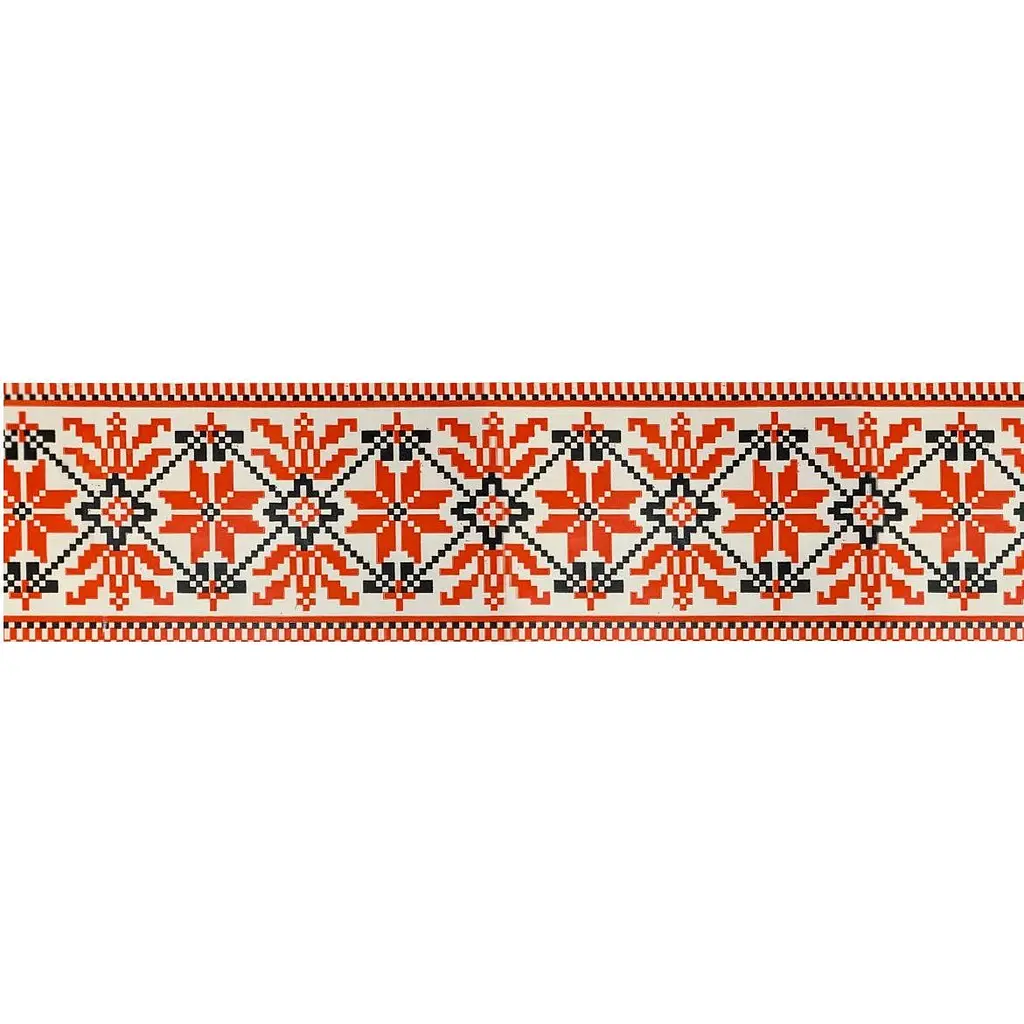 Клейкая лента упаковочная Buromax Вышиванка 48 мм x 35 м красная (BM.7007-69) - фото 2