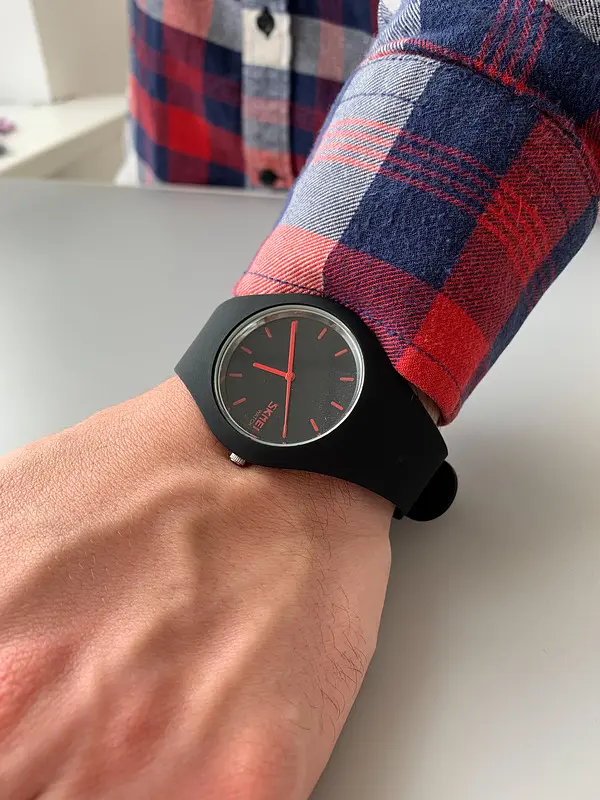 Наручний годинник чоловічий Skmei Rubber Black 9068 Чорний (1525) - фото 8