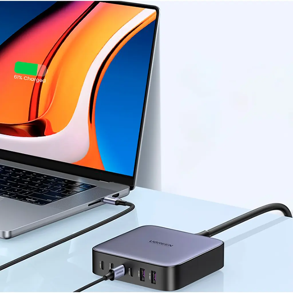 Мережевий зарядний пристрій Ugreen CD271 200W Nexode 2m GaN Desktop Charger Gray [40914] [111097] - фото 6