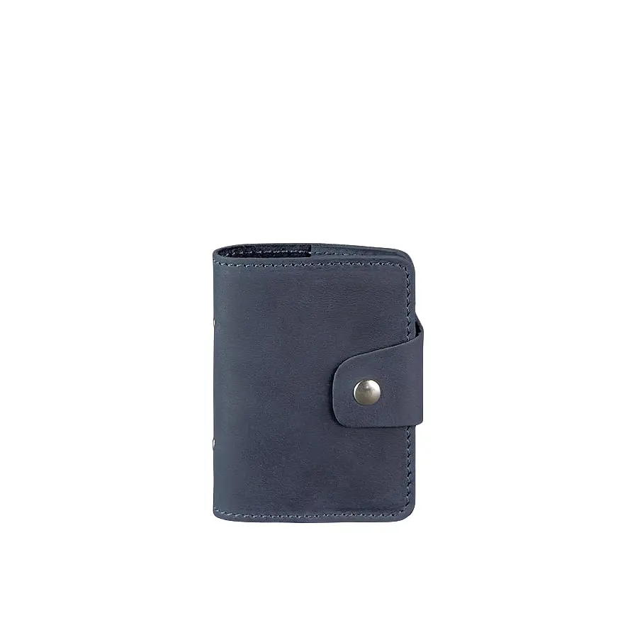 Шкіряний кард-кейс 7.1 (Книжечка) синій - фото 7