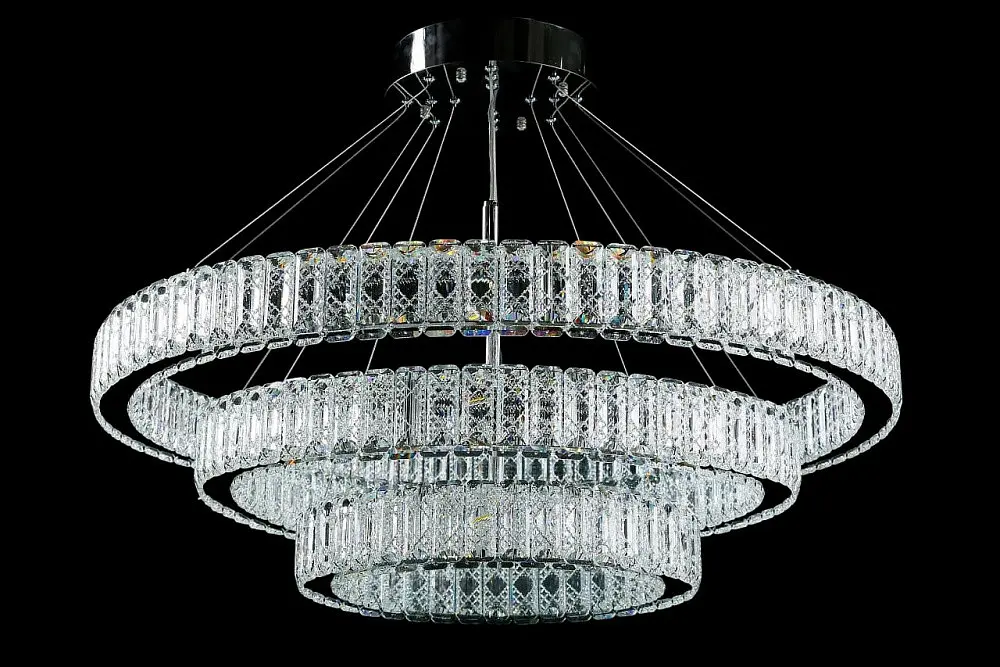 Люстра світлодіодна Splendid Ray L8560B/400+600+800/3 LED, 320W, хром, білий, сучасний стиль для дому - фото 2