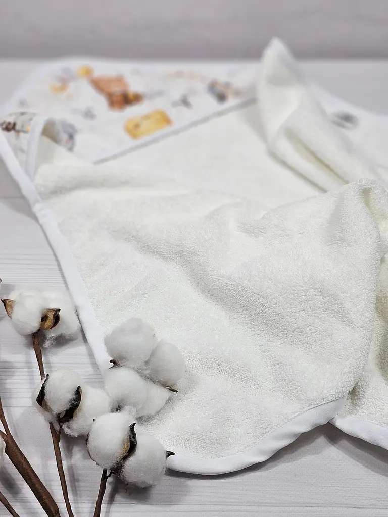 Дитячий рушничок-куточок 80х80 a.l.babybox Зодіак Білий - фото 3