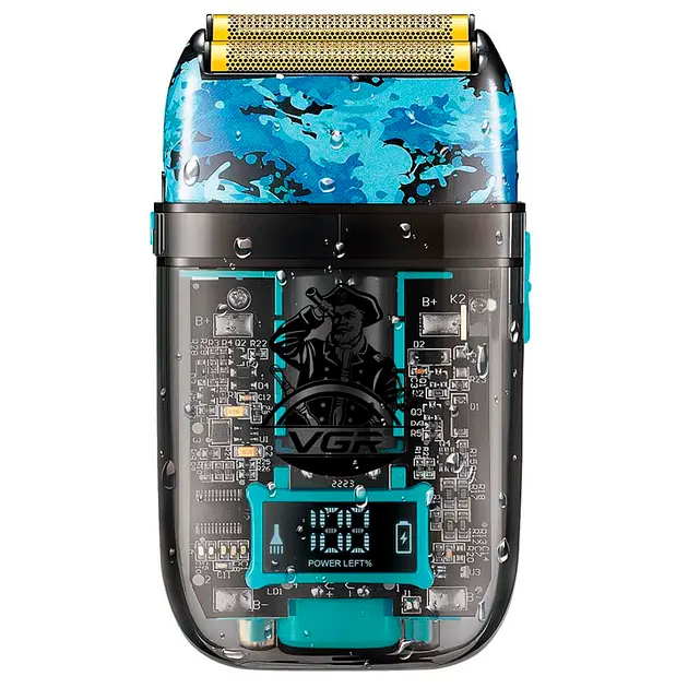 Електробритва акумуляторна шейвер VGR V-352 IPX5 з подвійним лезом + LCD дорожня сумка - фото 2