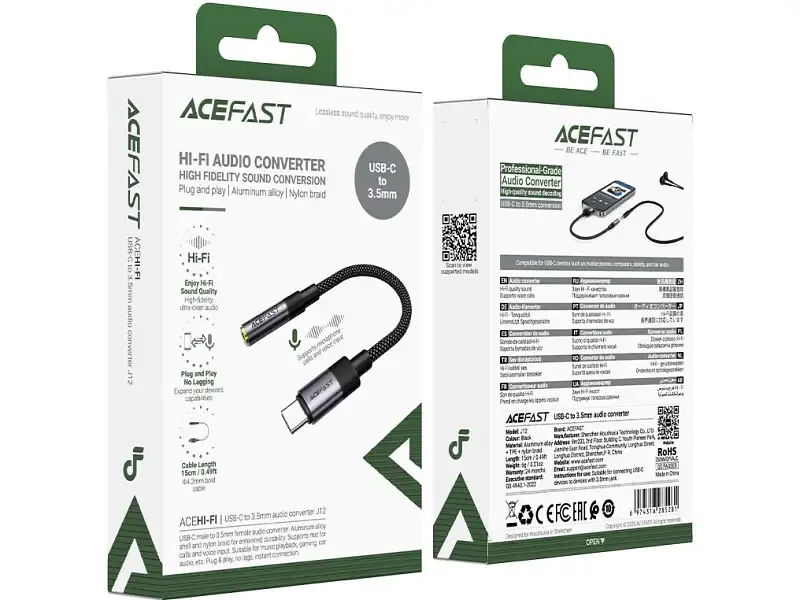 Адаптер Acefast Type-C USB Type-C to 3.5mm 0.15m (6974316285281) - фото 6