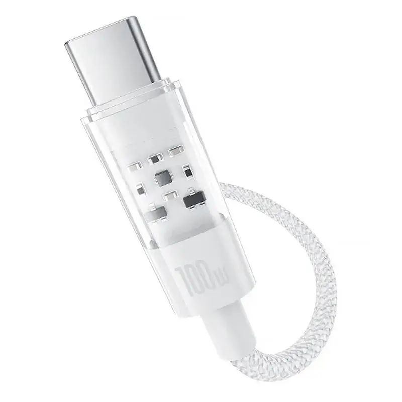 Дата кабель Baseus Gem Fast Charging Type-C to Type-C 100W (1m) (P10373000111) Moon White - фото 2