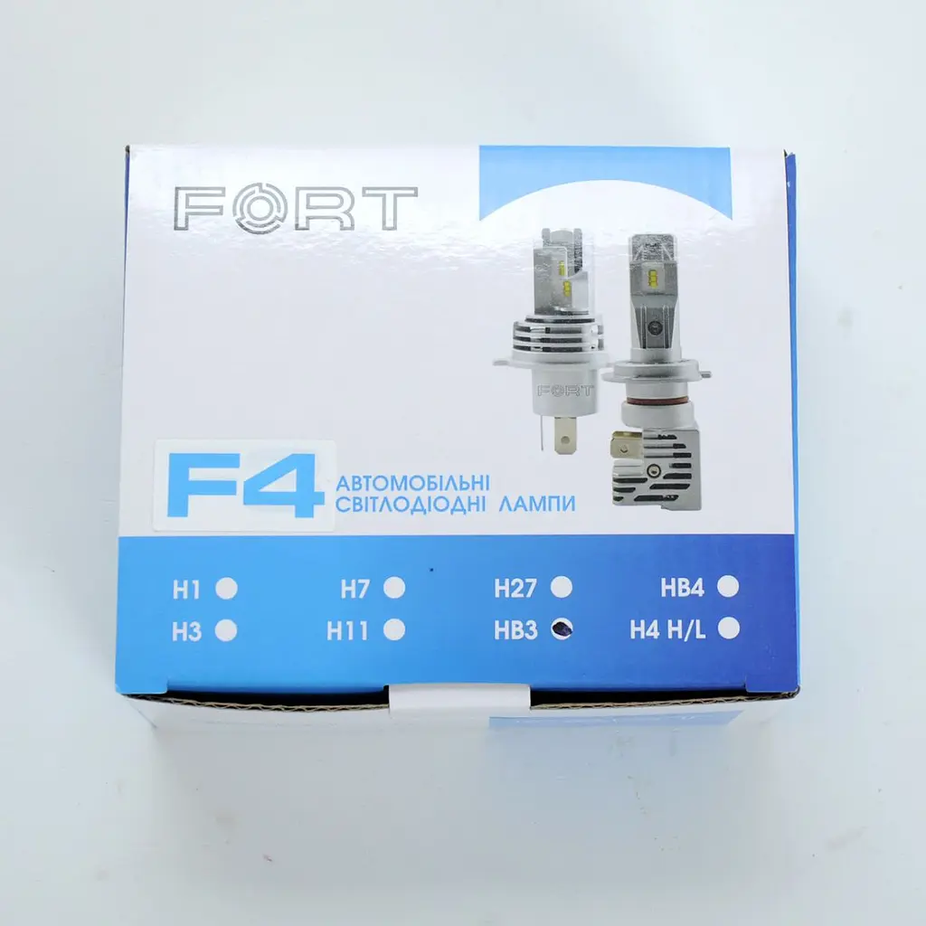 LED лампи автомобільні HB3 радіатор+кулер 4000Lm FORT F4MINI/CSP/25W/6000K/IP65/9-16V 2шт - фото 2