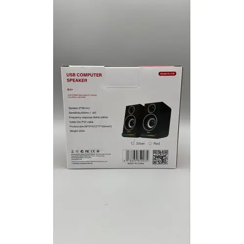 Колонки для компьютера JEDEL S-578, 2.0, 6 Вт, USB питание, mini jack 3.5 мм, RGB подсветка, черные - фото 6