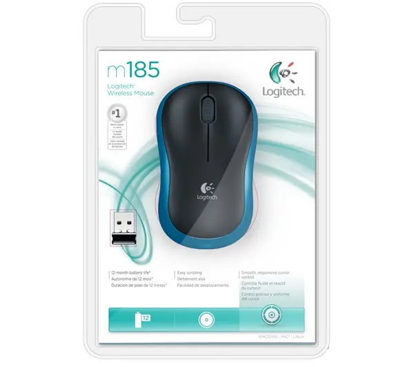 Миша бездротова Logitech M185 (910-002239) Blue USB - фото 3
