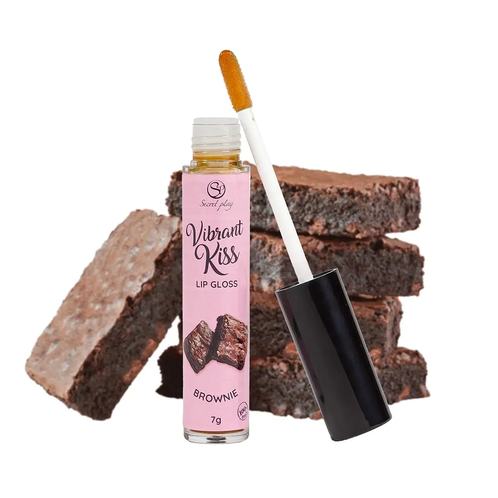 Блиск для губ з ефектом вібрації - Secret Play Brownie Lip Gloss Vibrant Kiss - фото 2