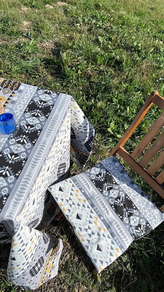 Водовідштовхувальна Скатертина Карпатський Принт 170х120 см Сірий - фото 10