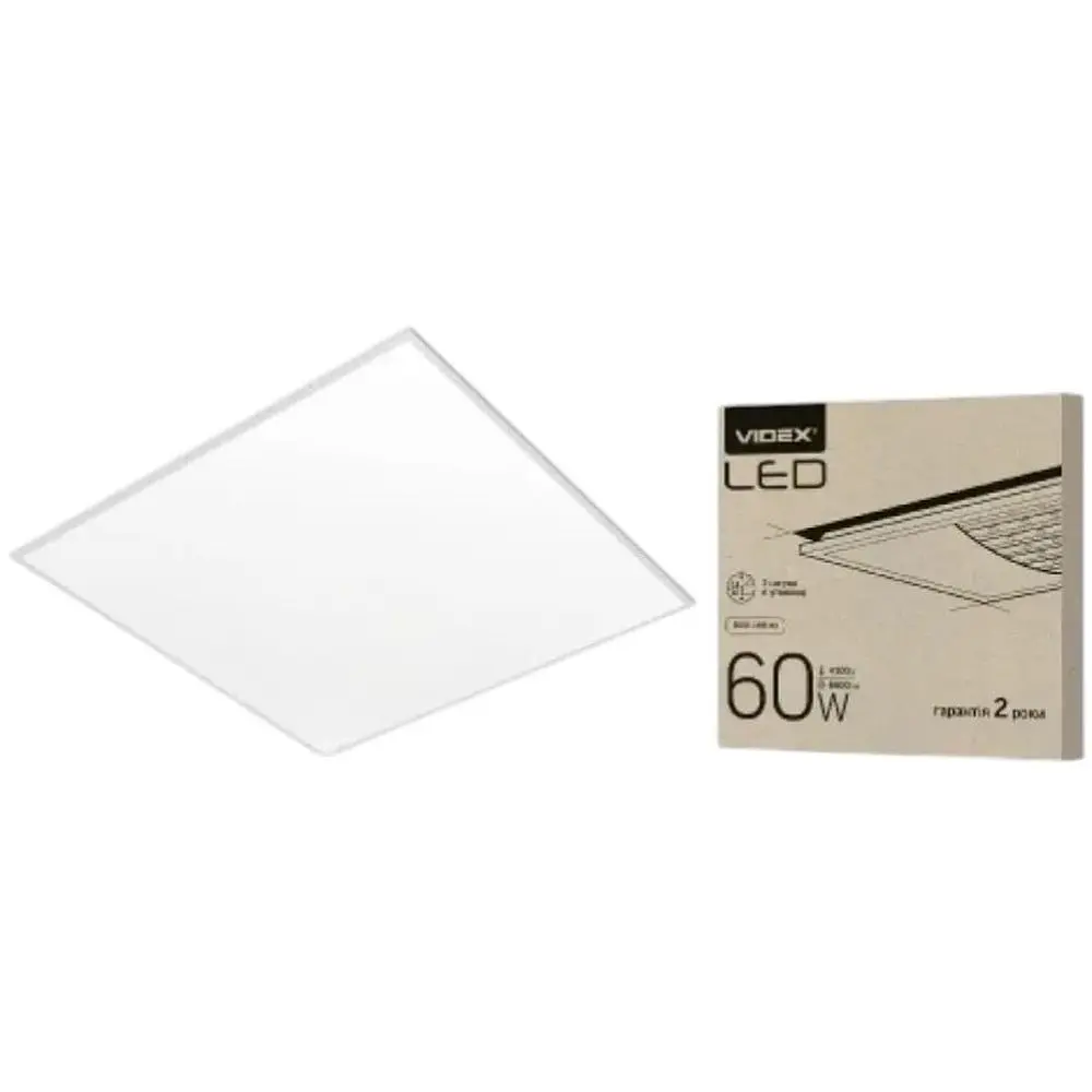 LED панель Videx 60 Вт 4100K 6600 Лм 220V 160° (VL-Pb604W(2) IP20  - фото 2