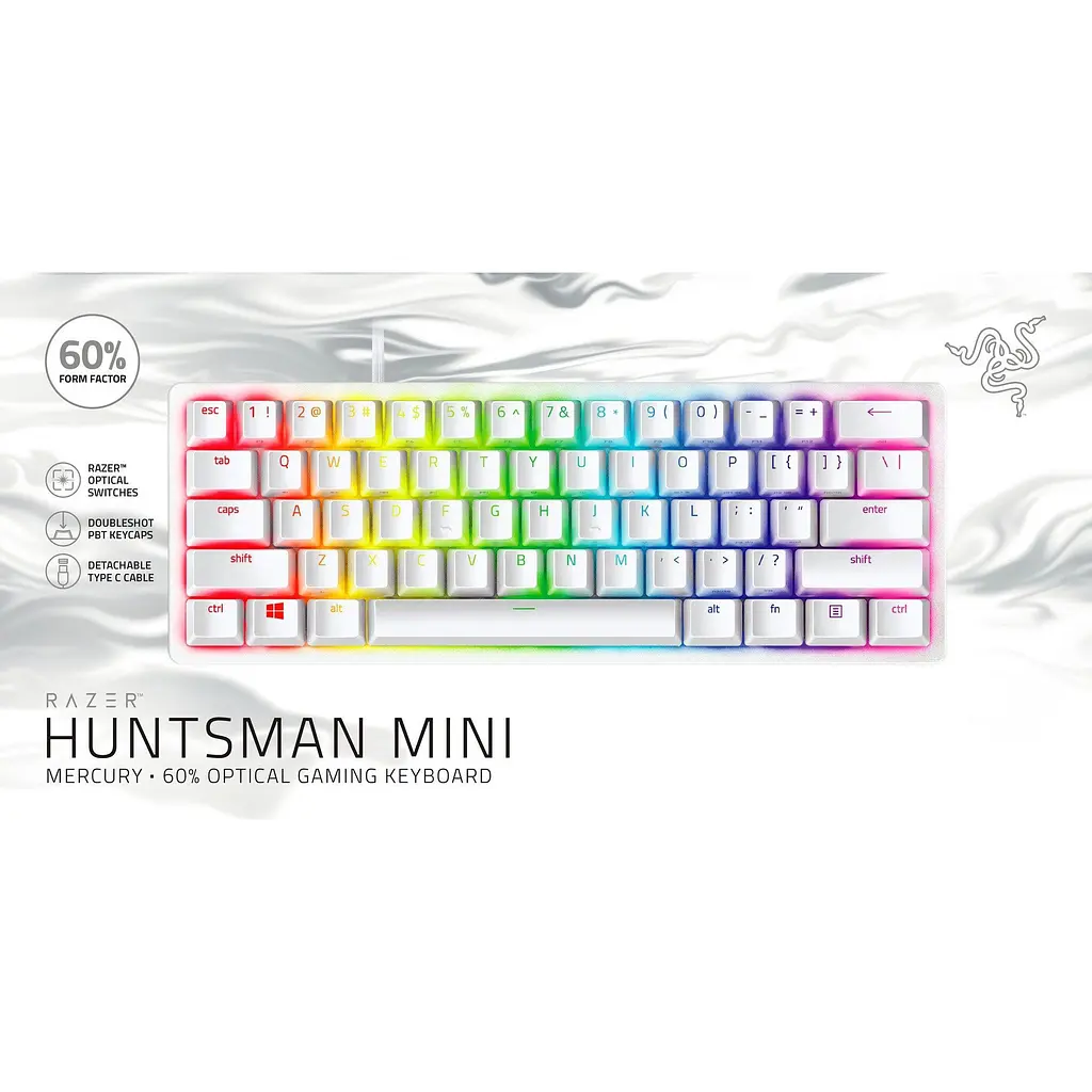 Клавиатура Razer Huntsman MiniRed Switch ENG Mercury Edition (RZ03-03390400-R3M1) [158741] - фото 4