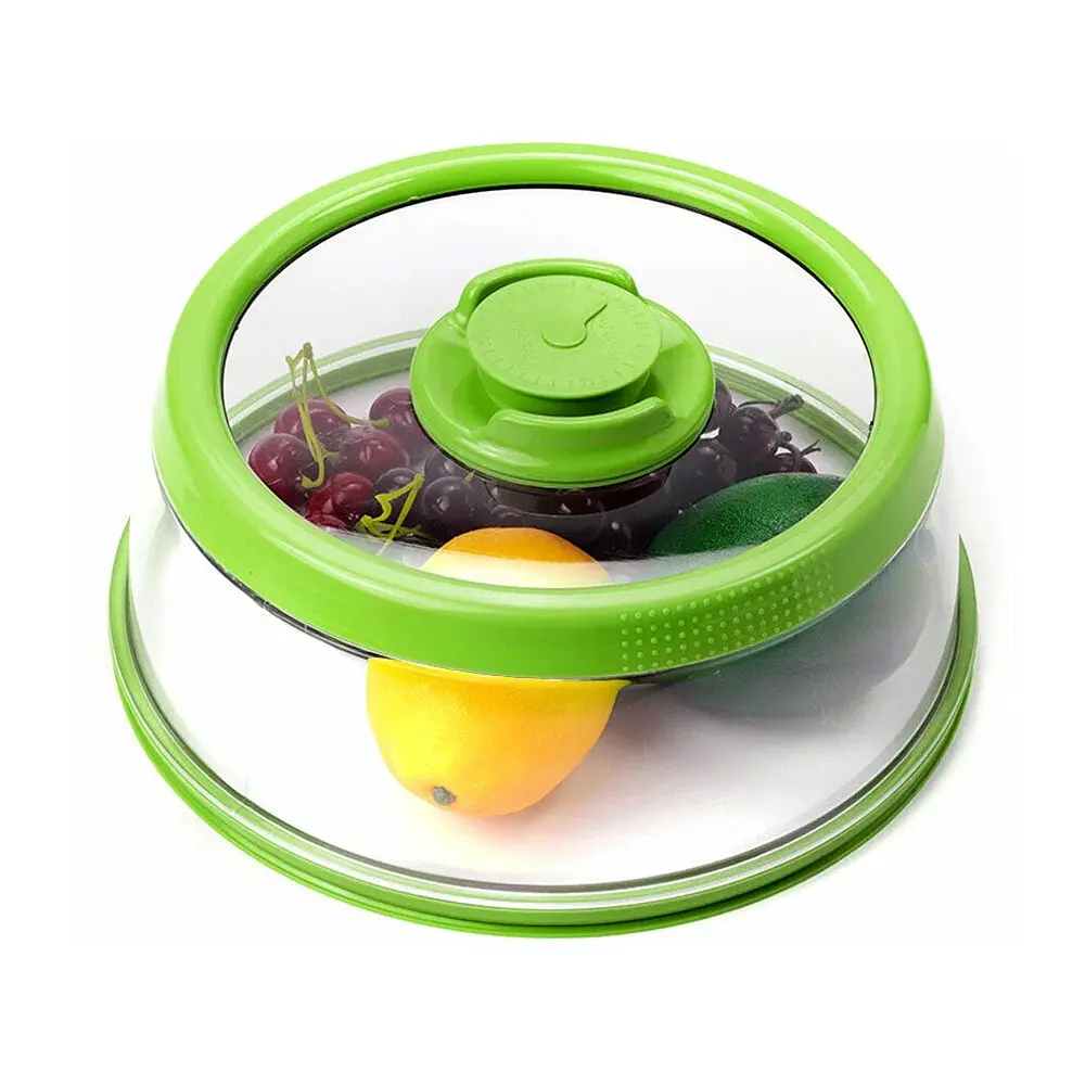 Вакуумна багаторазова кришка для продуктів Vacuum Food Sealer 19 см, A-plus Зелений 85746 - фото 4