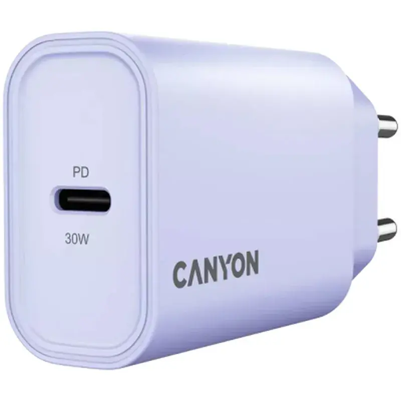 Зарядний пристрій Canyon 30CL OnCharge USB-C PD30W Purple (CNE-CHA30CLPU) - фото 2