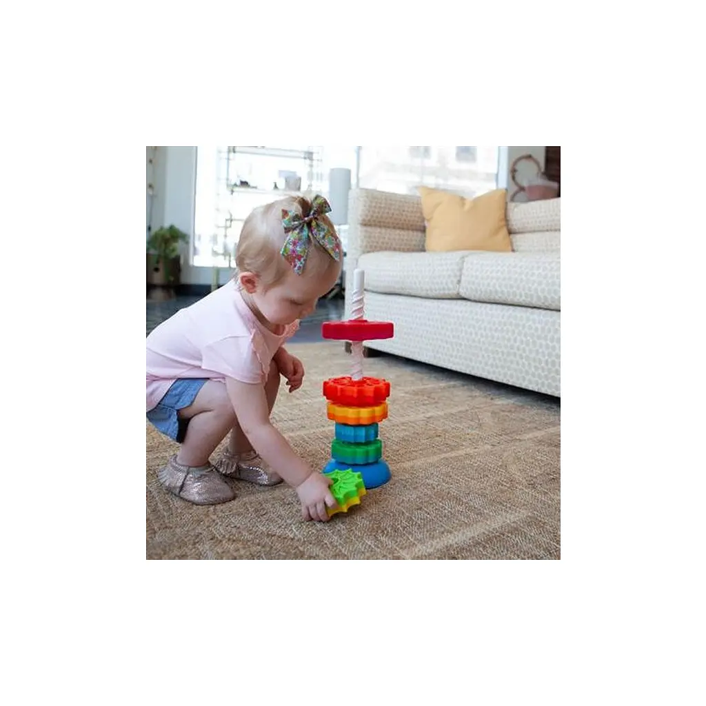 Розвивальна іграшка Fat Brain Toys Пірамідка гвинтова тактильна SpinAgain (F110ML) - фото 6