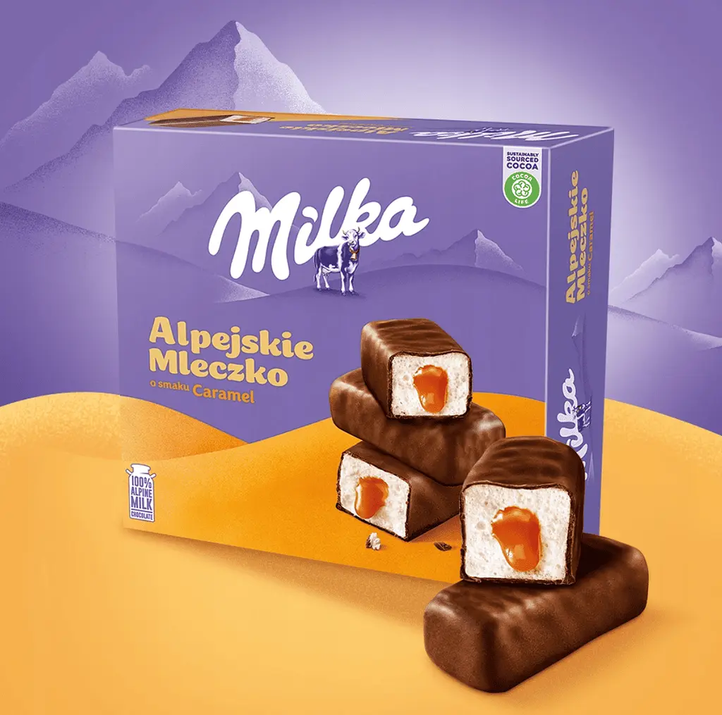 Цукерки пташине молоко Milka Alpine Milk Caramel 330г - фото 4