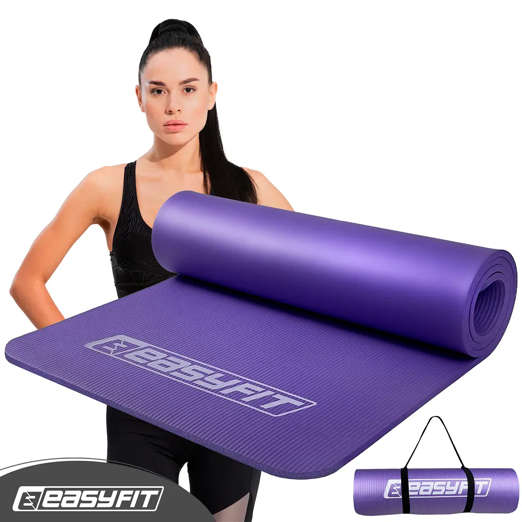 Коврик для фитнеса и йоги EasyFit NBR 10 мм Фиолетовый - фото 2