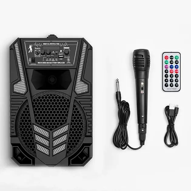 Акустична колонка Hoco DS06 bluetooth + мікрофон (Чорний) - фото 6