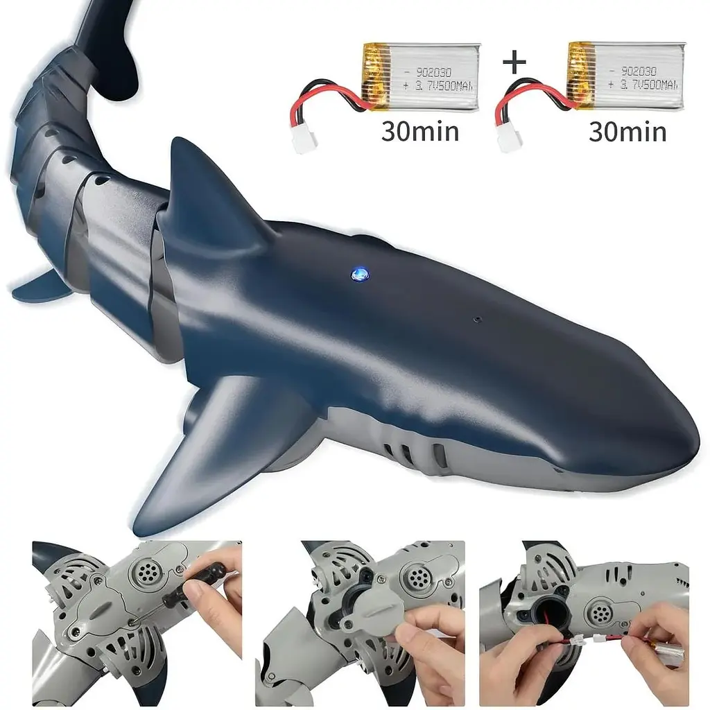 Іграшкова акула на дистанційному керуванні TEMI Shark, 1:18, зі світлом і розпиленою водою - фото 8